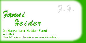 fanni heider business card